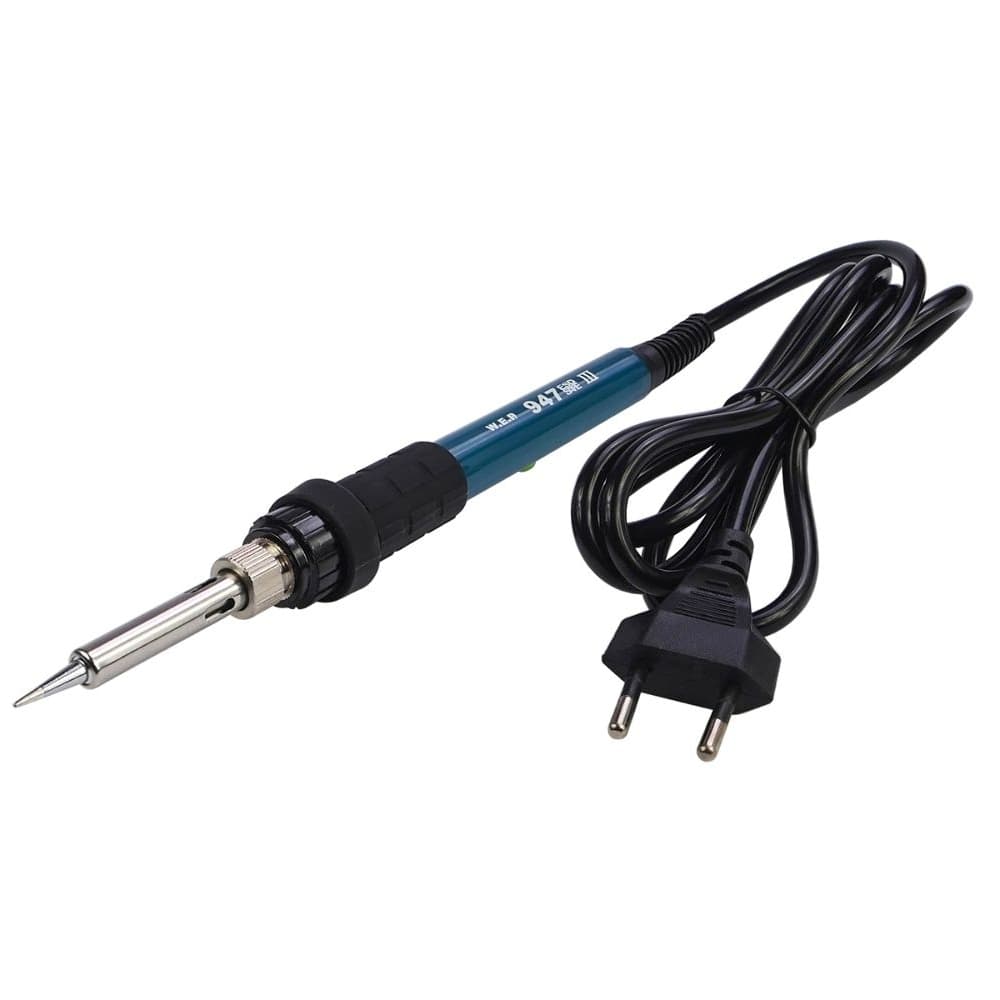 Паяльник WEP 947-III, с подставкой, жалом 900M, выключателем, регулировка температуры 220 - 480 °C, индикатор работы, 60 Вт, 220 В