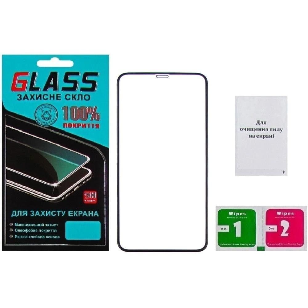 Захисне скло Apple iPhone 11 Pro Max, iPhone XS Max, чорне, 0.3 мм, 4D, Люкс, сумісне з чохлом | Закаленное защитное стекло