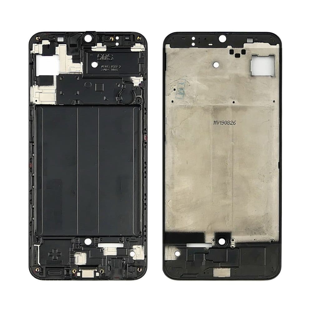 Рамка (основа) крепления дисплея Samsung SM-A507 Galaxy A50s, черная, Original (PRC)