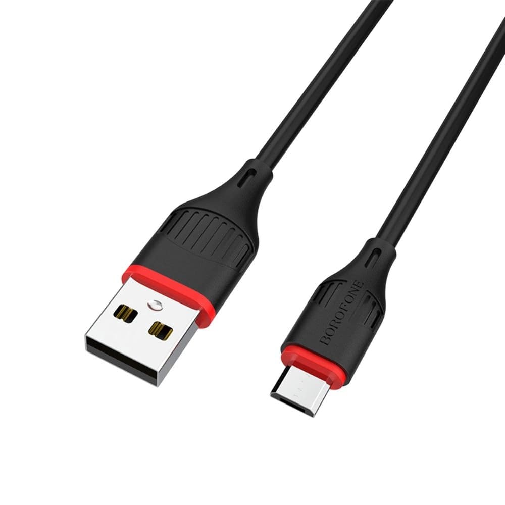 USB-кабель Borofone BX17, Micro-USB, 2.4 А, 100 см, чорний