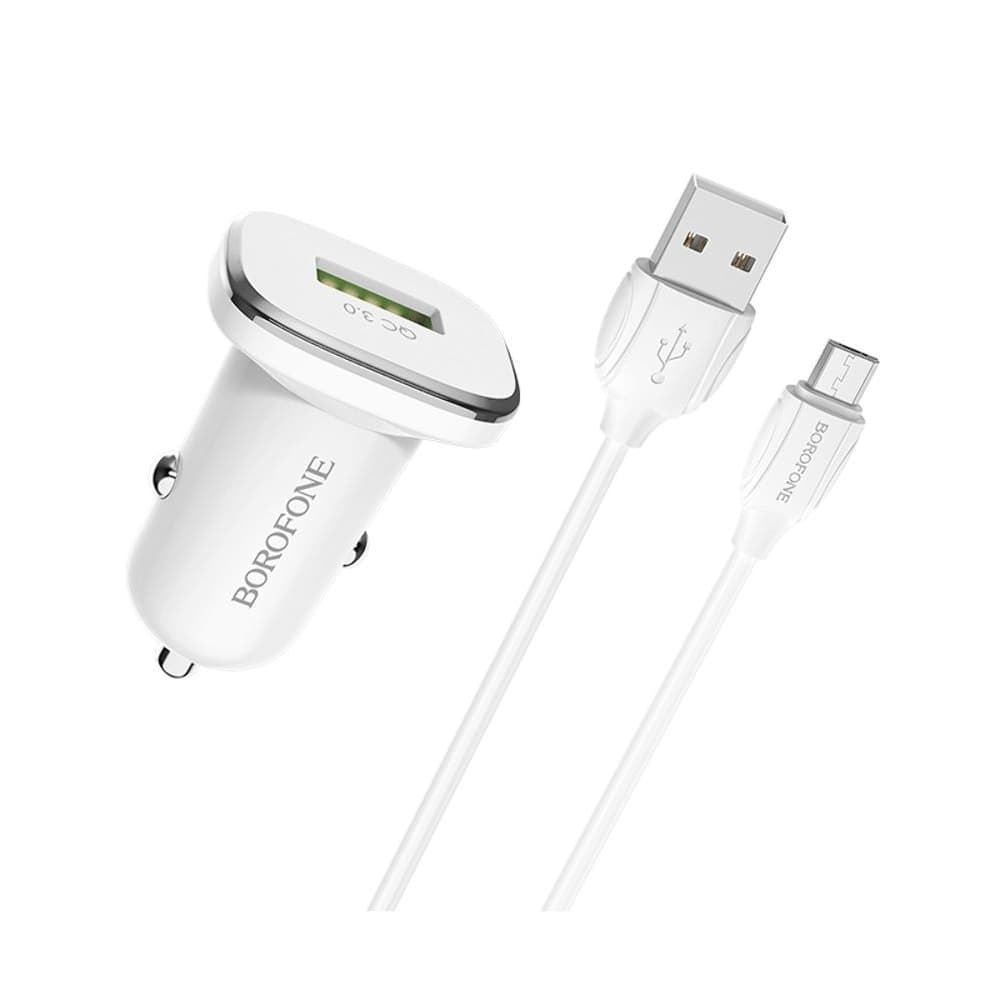 ������������� �������� ������� Borofone BZ12A, 1 USB, 2.1 �, Quick Charge 3.0, Micro-USB, ����� | �������, �������� ����������