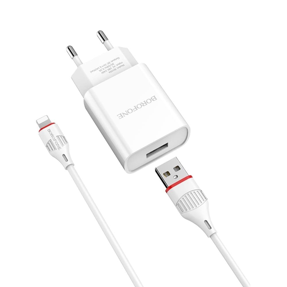 ������� �������� ���������� Borofone BA20A, 1 USB, 2.1 �, � ������� Lightning, �����