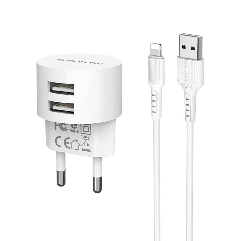 ������� �������� ���������� Borofone BA23A, 2 USB, 2.4 �, Lightning, �����