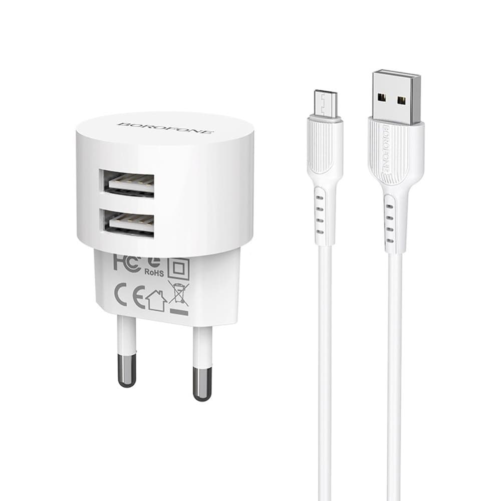 ������� �������� ���������� Borofone BA23A, 2 USB, 2.4 �, Micro-USB, �����