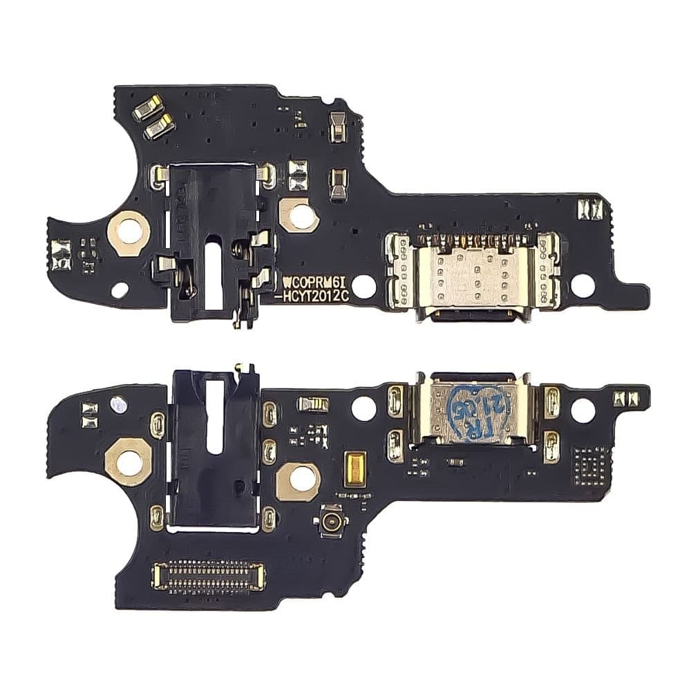 Плата зарядки Realme 6i, RMX2040, шлейф коннектора зарядки, коннектора наушников, с микрофоном, High Copy