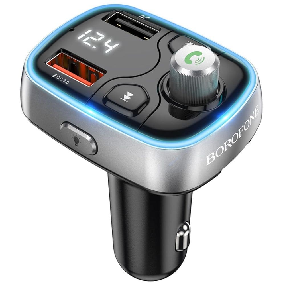 FM-����������� Borofone BC32, 2 USB, Quick Charge 3.0, ������ | FM-���������