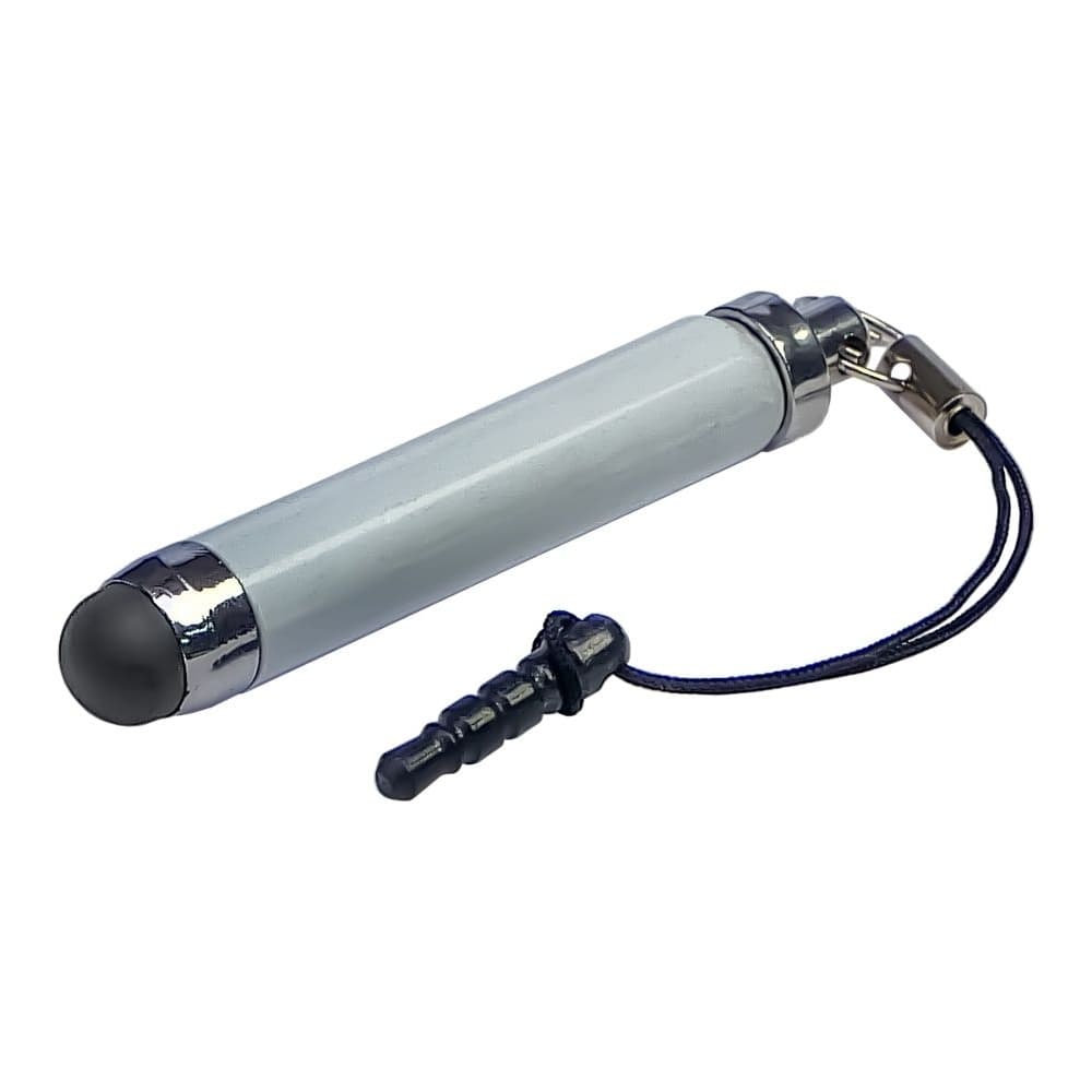 Стилус-брелок емкостный, выдвижной, білий