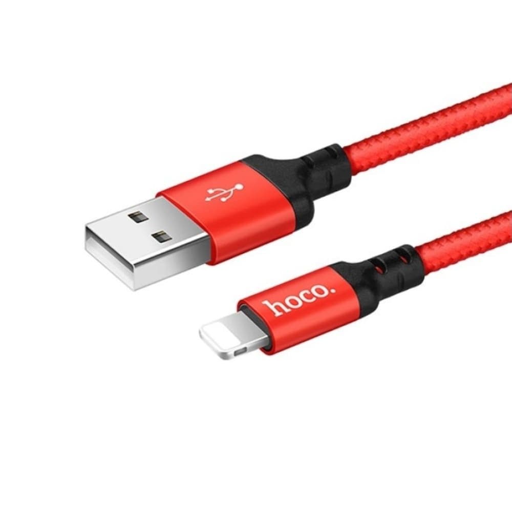 USB-кабель Hoco X14, Lightning, 2.4 А, 100 см, красный