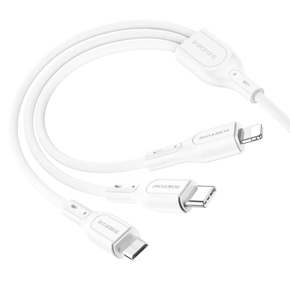 USB-������ Borofone BX66, Lightning, Micro-USB, Type-C, 3 � 1, 5.0 �, 100 ��, ����