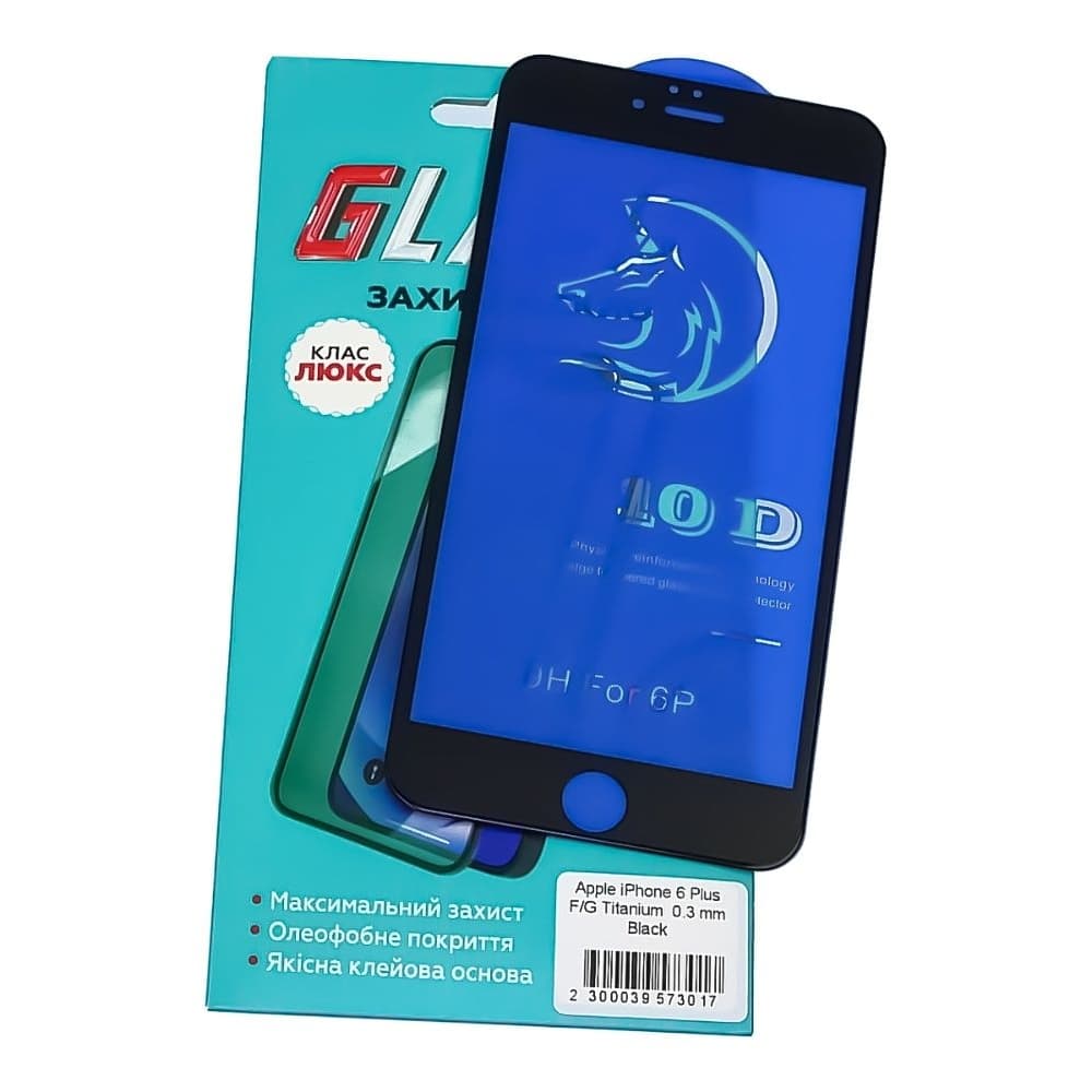 ������� ���� Apple iPhone 6 Plus, iPhone 6S Plus, iPhone 7 Plus, iPhone 8 Plus, �����, ����, 0.3 ��, Titanium, iNobi, Full Glue, ���� �� ��� ��������, ������ � ������ | ���������� �������� ������