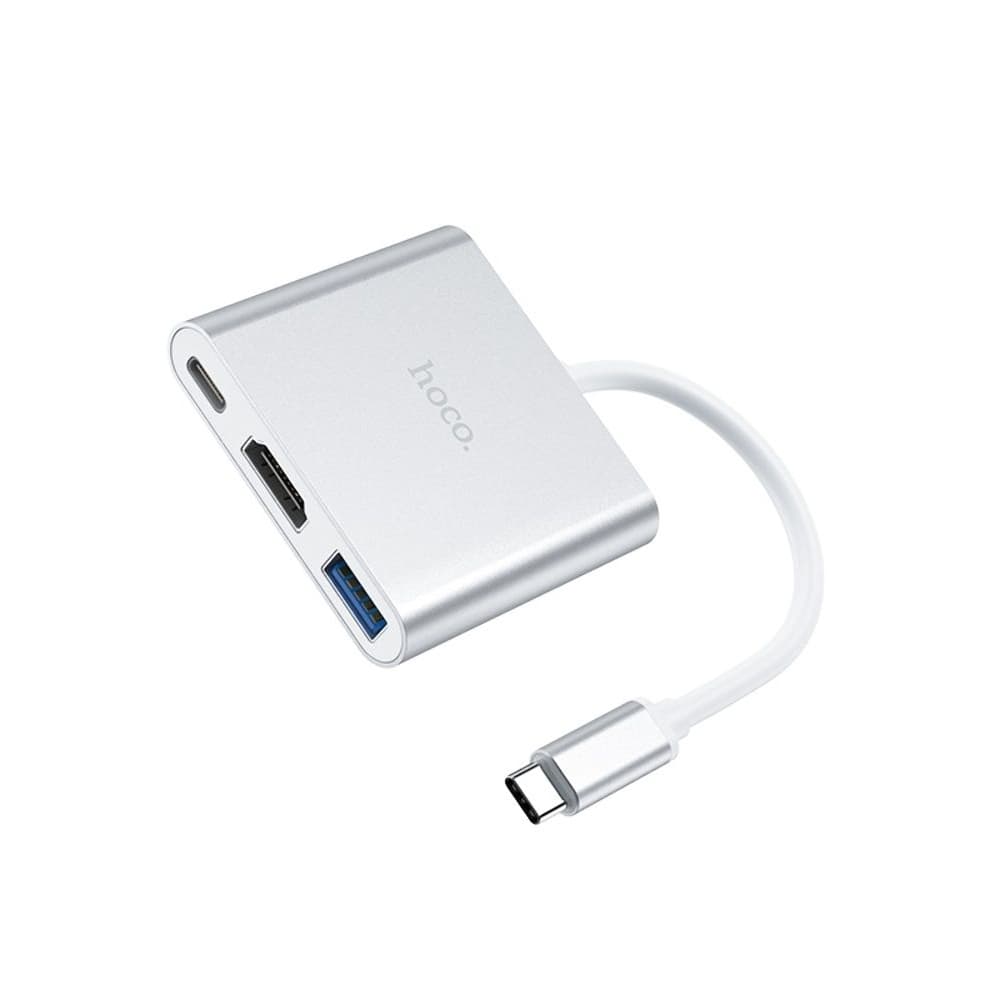 ������������� Hoco HB14, 3 � 1, Type-C - USB 3.0 (F), HDMI (F), Type-C (F), Power Delivery (60 ��), 10 ��, ����������� | USB-���