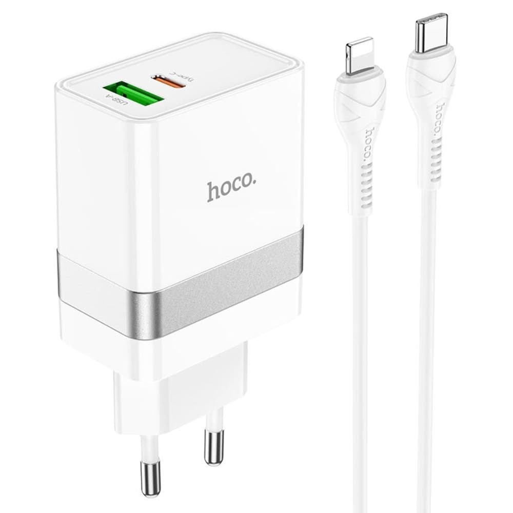 ������� �������� ���������� Hoco N21, 1 USB, 1 USB Type-C, Power Delivery, 30 ��, Quick Charge 3.0,Type-C �� Lightning, �����