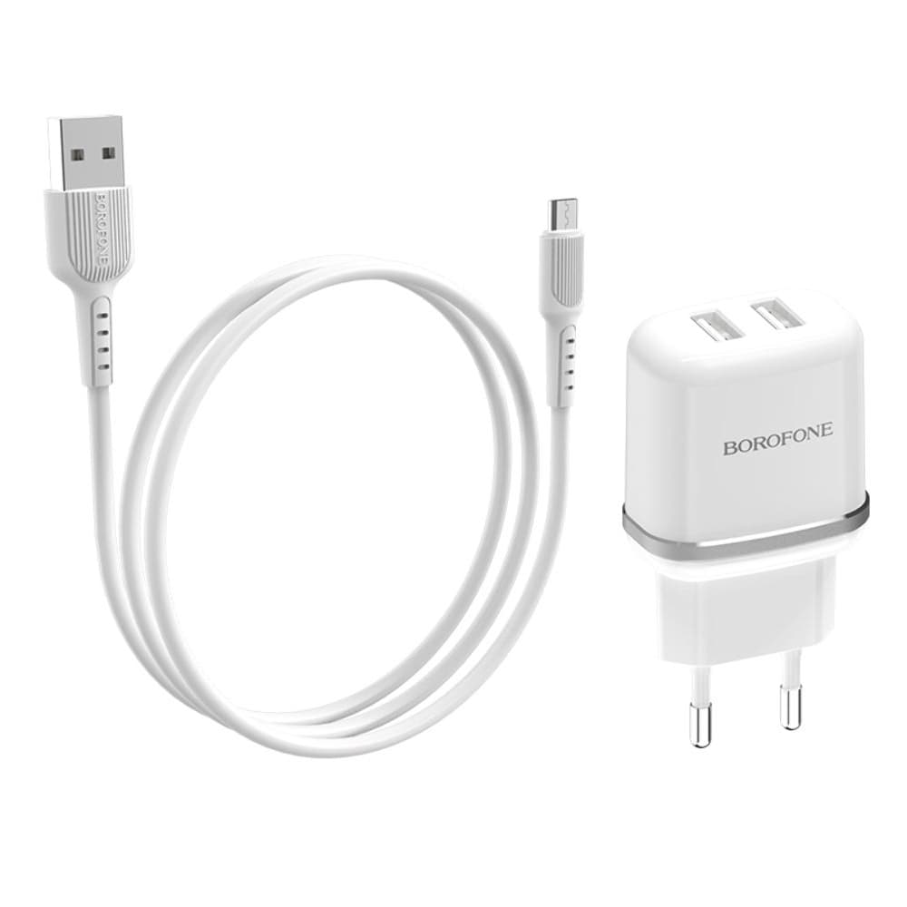 ������� �������� ���������� Borofone BA25A, 2 USB, 2.4 �, Micro-USB, �����