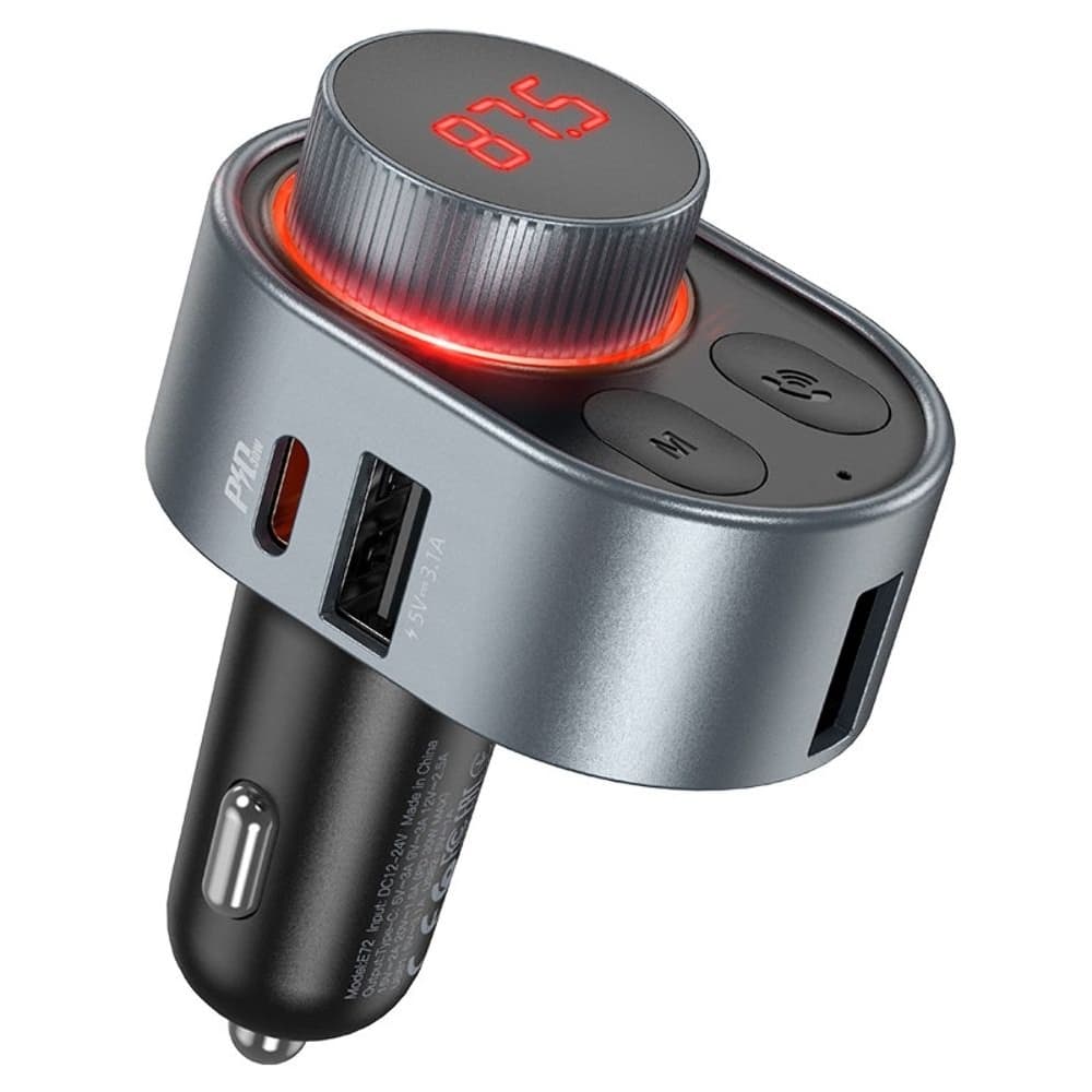 ������������� �������� ������� Hoco E72, Power Delivery, 30 ��, 1A, � �������� FM ����������, �������������, ���� | �������, �������� ����������