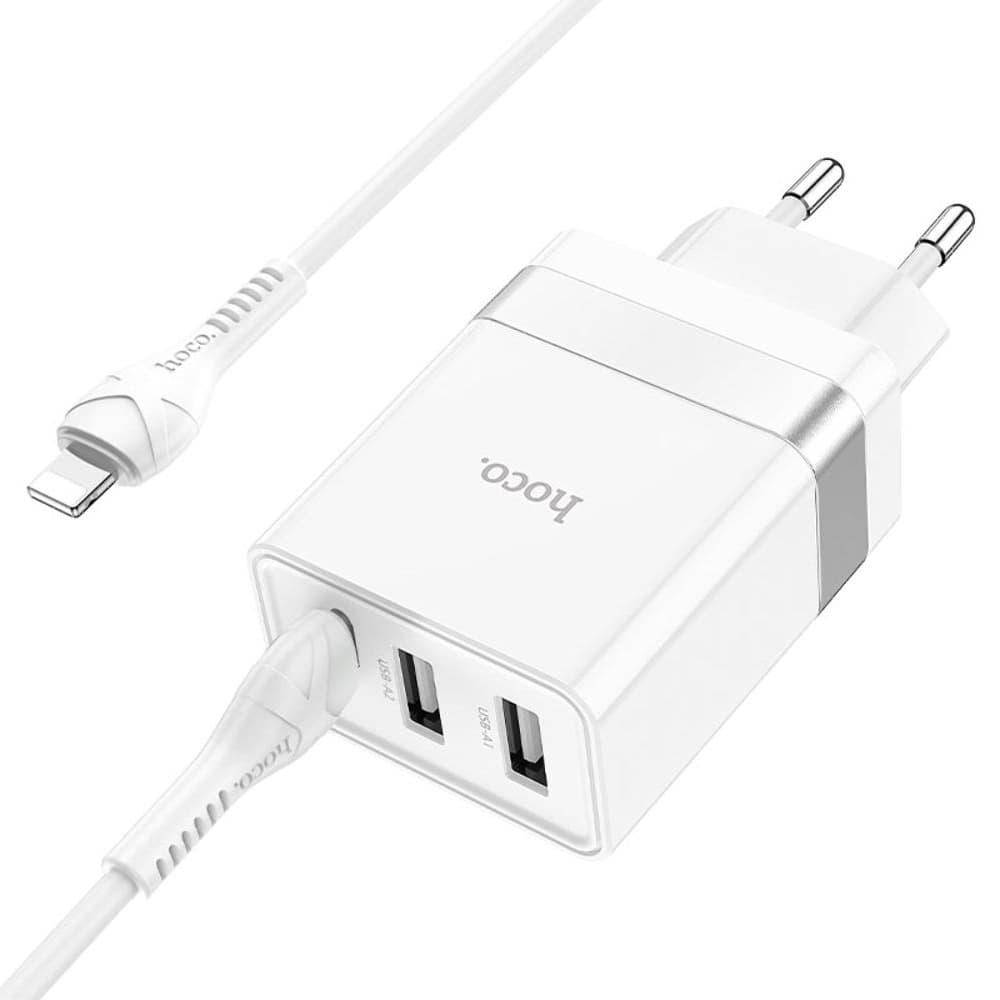 ������� �������� ���������� Hoco N21 Pro, 2 USB, 1 USB Type-C, Power Delivery, 30 ��, Type-C �� Lightning, �����