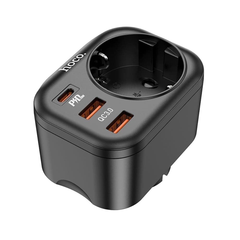 ������� �������� ���������� Hoco NS3, 1 �������, 2 USB, 1 USB Type-C, 3A, Power Delivery (20 ��), Quick Charge, ������