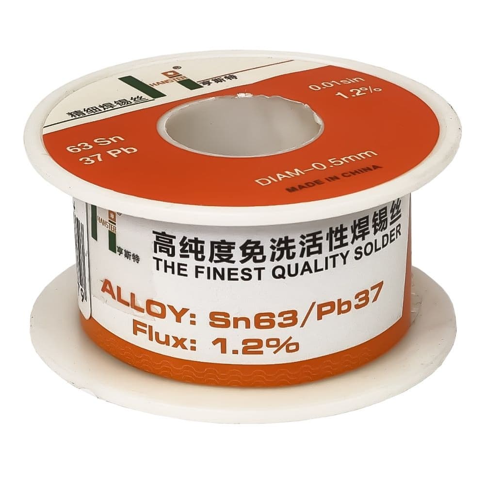 Припой Hanster HST 25, 0.5 мм, 40 г, Sn 63%, Pb 37%