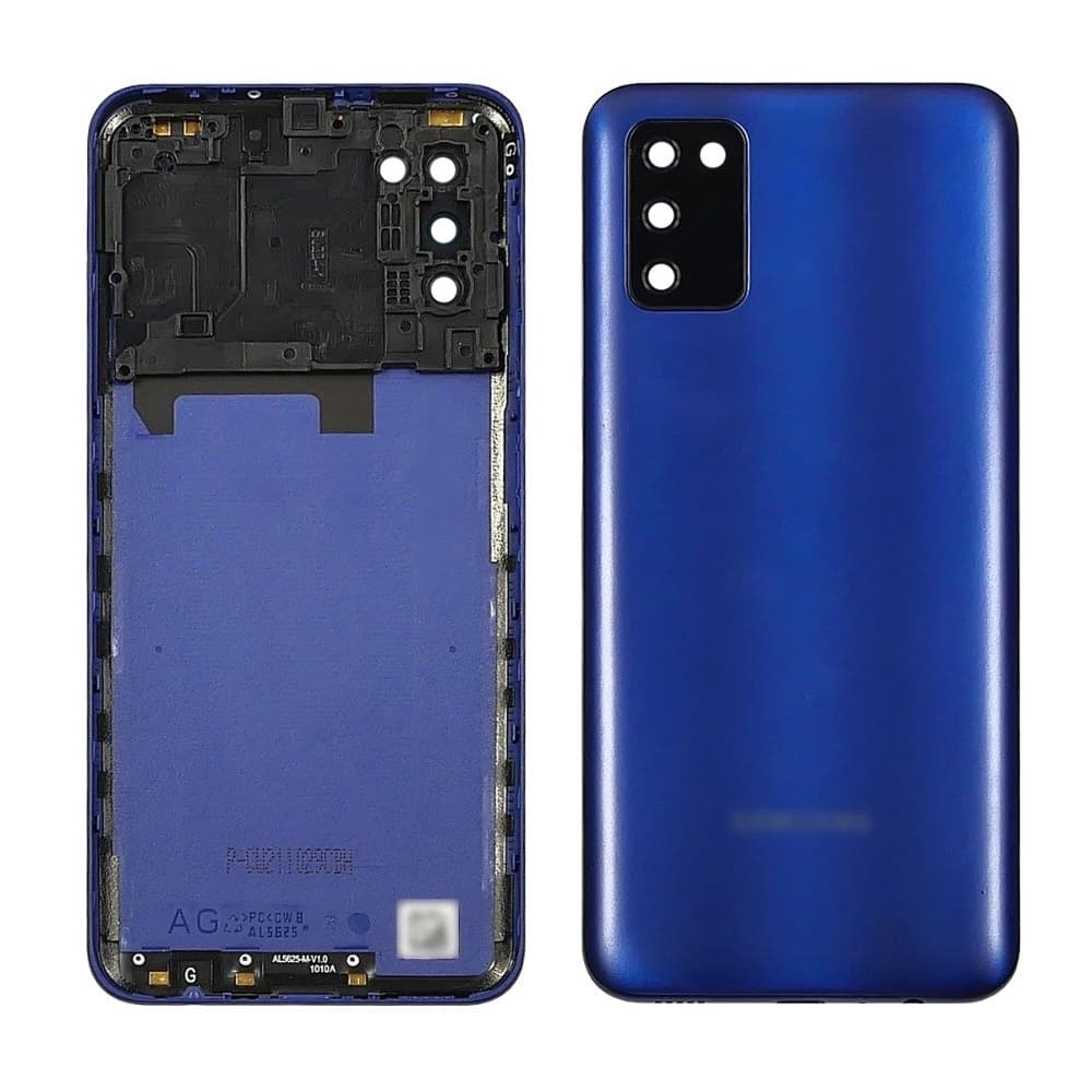 Задня кришка Samsung SM-A037 Galaxy A03s, синя, із склом камери, Original (PRC) | корпус, задняя панель аккумулятора, АКБ, батареи