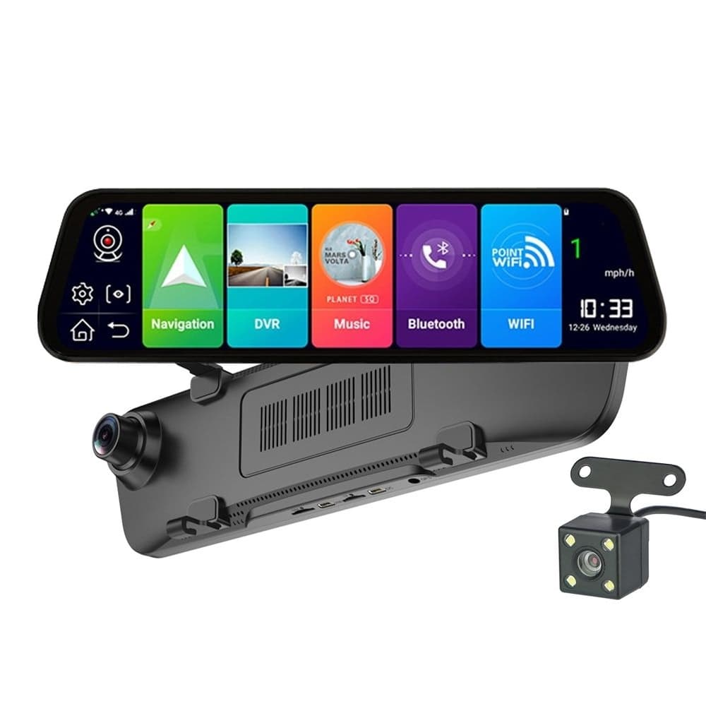 Зеркало-видеорегистратор A3 (Z14) FHD 1080P, LCD 9.66", Android 8.1, c поддержкой micro-sim 4G и камерой заднего вида