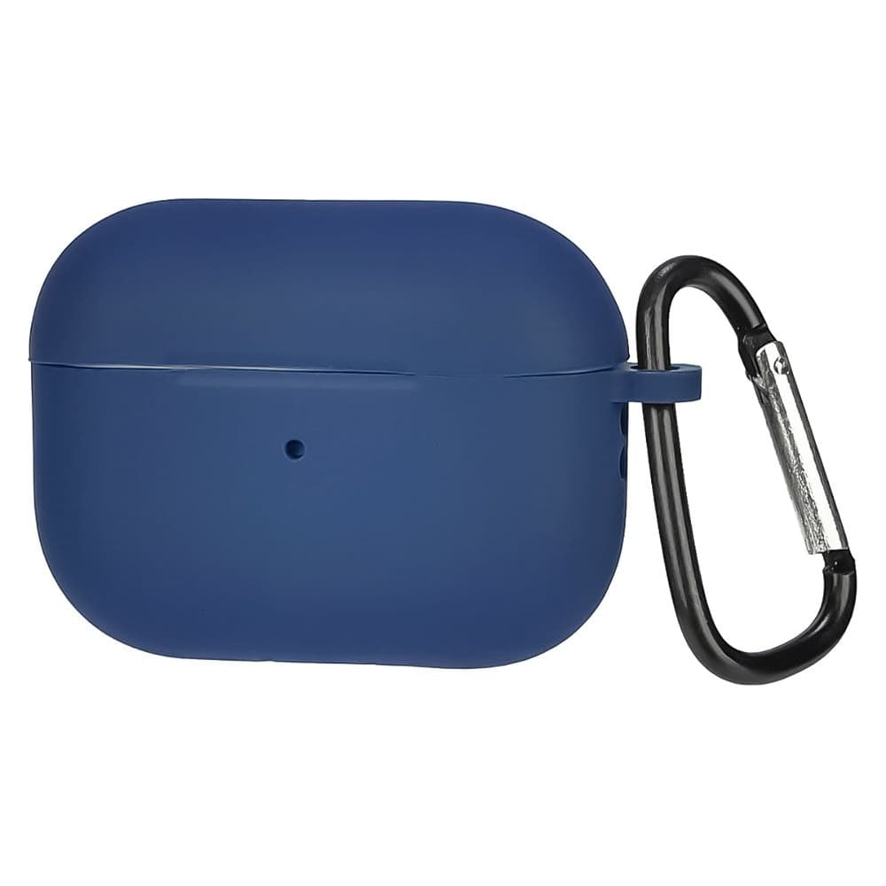 Чехол силиконовый с карабином Apple AirPods Pro 2, синій, Люкс