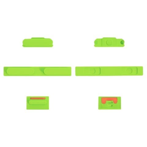 Пластик боковых кнопок корпуса Apple iPhone 5C, зелений, повний комплект, Original (PRC), (кнопка, накладка)