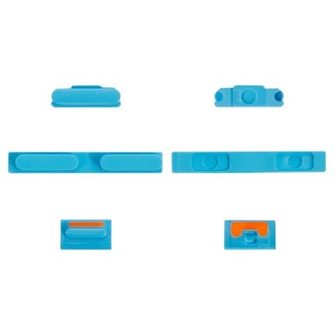 Пластик боковых кнопок корпуса Apple iPhone 5C, блакитний, повний комплект, Original (PRC), (кнопка, накладка)
