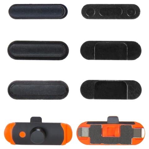 Пластик боковых кнопок корпуса Apple iPad Mini 2 Retina, чорний, повний комплект, Original (PRC), (кнопка, накладка)