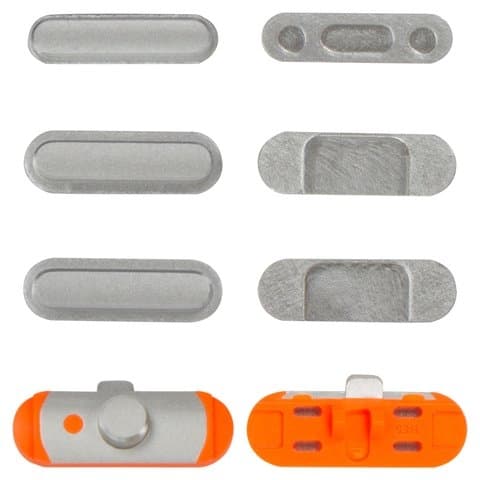 Пластик боковых кнопок корпуса Apple iPad Mini 2 Retina, серебристый, повний комплект, Original (PRC), (кнопка, накладка)