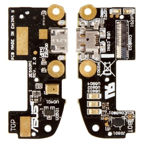 Плата зарядки Asus Zenfone 2 (ZE550CL), шлейф коннектора зарядки, с микрофоном