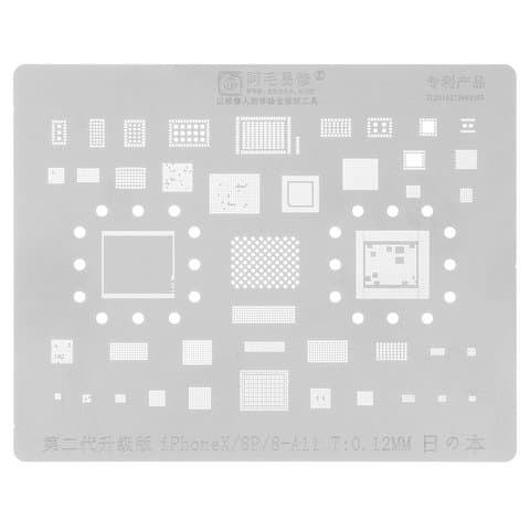 BGA-трафарет A11 Apple iPhone 8, Apple iPhone 8 Plus, Apple iPhone X, 43 in 1