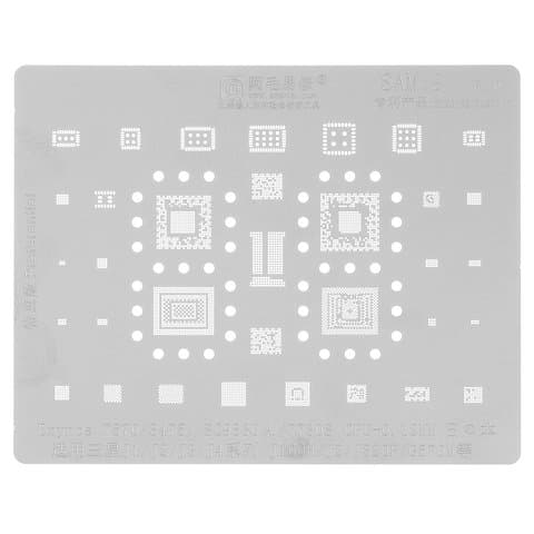 BGA-трафарет SAM:9 Samsung SM-J100 Galaxy J1, SC9830A, SC7730S, Exynos 7570, Exynos 3475, 34 in 1