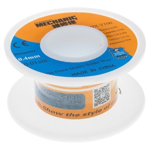 ������ Mechanic HX-T100, Sn 63%, Pb 37%, ���� 1-3%, 0.4 ��, 50 �