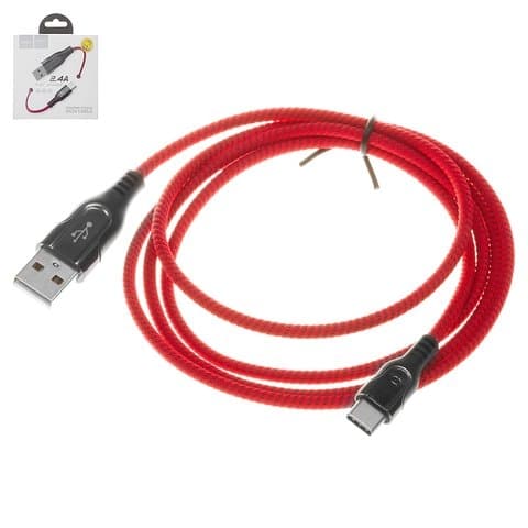 USB-������ Hoco U54, Type-C, 2.4 �, 120 ��, � �����������, � ���������� �������, �������