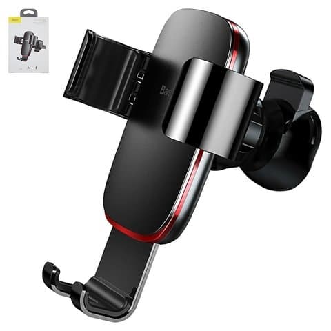 Автодержатель Baseus, чорний, красный, на дефлектор, #SUYL-D01