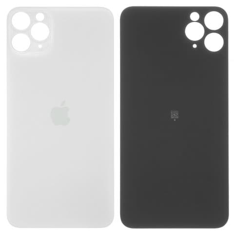 Задня кришка Apple iPhone 11 Pro Max, срібляста, біла, Matte Silver, не потрібно знімати скло камери, big hole, Original (PRC) | корпус, крышка аккумулятора, АКБ, батареи