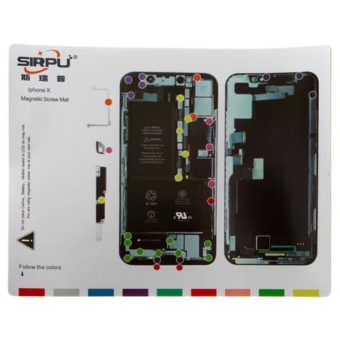 Коврик монтажный Apple iPhone X, магнитный, для раскладки шурупов