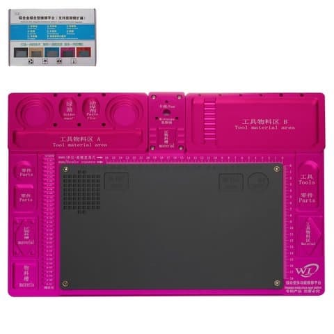 Коврик монтажный, антистатический, алюминиевый, 468 мм, 318 мм, с ячейками