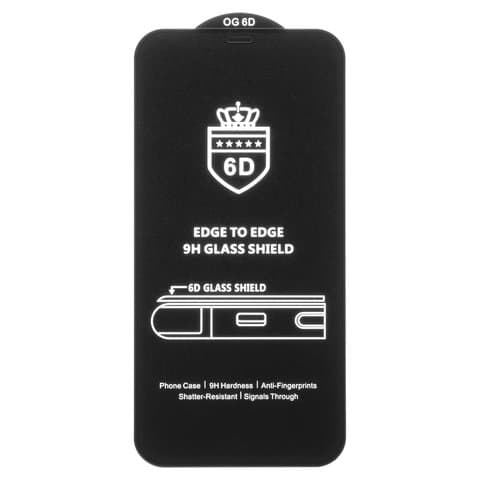 ������� ���� Apple iPhone 12, iPhone 12 Pro, ������ � ������, �����, iNobi, Full Glue, ���� �� ��� ��������, 6D | ���������� �������� ������