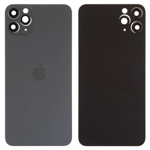 Задня кришка Apple iPhone 11 Pro Max, сіра, Matte Space Gray, із склом камери, small hole, Original (PRC) | корпус, крышка аккумулятора, АКБ, батареи