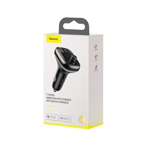 FM-����������� Baseus S-13, ������, � �������, � ��������, � Bluetooth, USB Type-C, USB ���-A, 3 �����, 36 ��, Quick Charge, 12-24 B | FM-���������