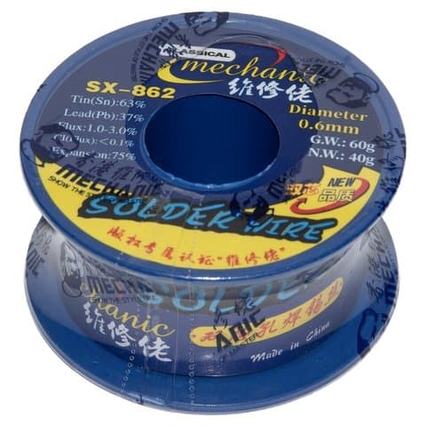 ������ Mechanic SX-862, Sn 63%, Pb 37%, ���� 1-3%, 0,6 ��, 60 �