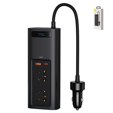 ������������� ��������������� ���������� Baseus In-car Inverter, ������, �������, 4 �����, 150 ��, EU, CN Plug, #CRNBQ-A01