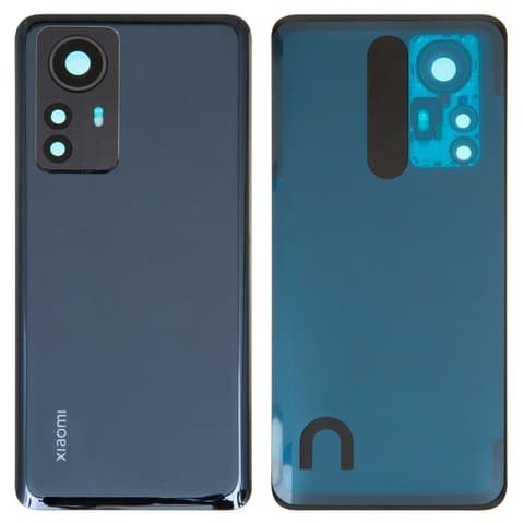 Задня кришка Xiaomi 12 Pro, чорна, із склом камери, Original (PRC) | корпус, задняя панель аккумулятора, АКБ, батареи