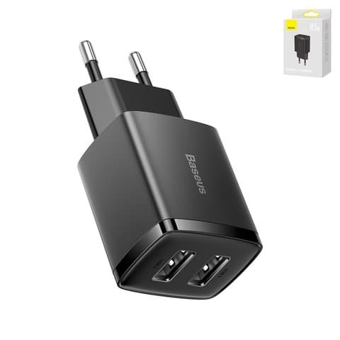 ������� �������� ���������� Baseus Compact Charger, 220 �, ������, USB ���-A, 10,5 ��, 2 �����, CCXJ010201