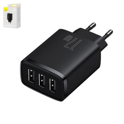 ������� �������� ���������� Baseus Compact Charger, 220 �, ������, USB ���-A, 17 ��, 3 �����, CCXJ020101