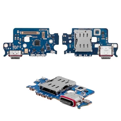 Плата зарядки Samsung SM-S911 Galaxy S23, микрофона, шлейф коннектора зарядки, Sim-коннекторов, плата зарядки, Original (PRC)