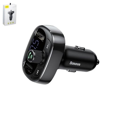 FM-����������� Baseus S-09, ������, � �������, � ��������, � Bluetooth, c ������������� ��������, USB ���-A, 2 �����, 3,4 �, 12-24 B, #CCALL-TM01