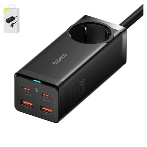 ������� �������� ���������� Baseus GaN3 Pro Desktop, 100 ��, Quick Charge, ������, � ��������, c ������� USB ���-C � USB ���-C, 4 �����, #PSZM000401
