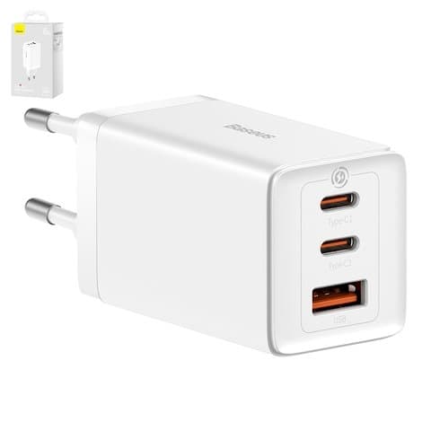 ������� �������� ���������� Baseus GaN5 Pro, 65 ��, Quick Charge, ����, c ������� USB ���-C � USB ���-C, 3 �����, #CCGP120202