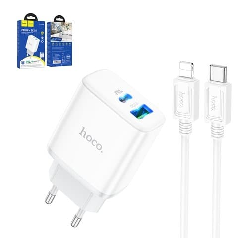 ������� �������� ���������� Hoco C105A, Power Delivery (20 ��), ����, c ������� USB ���-C � Lightning ��� Apple, 2 �����, #6931474782939